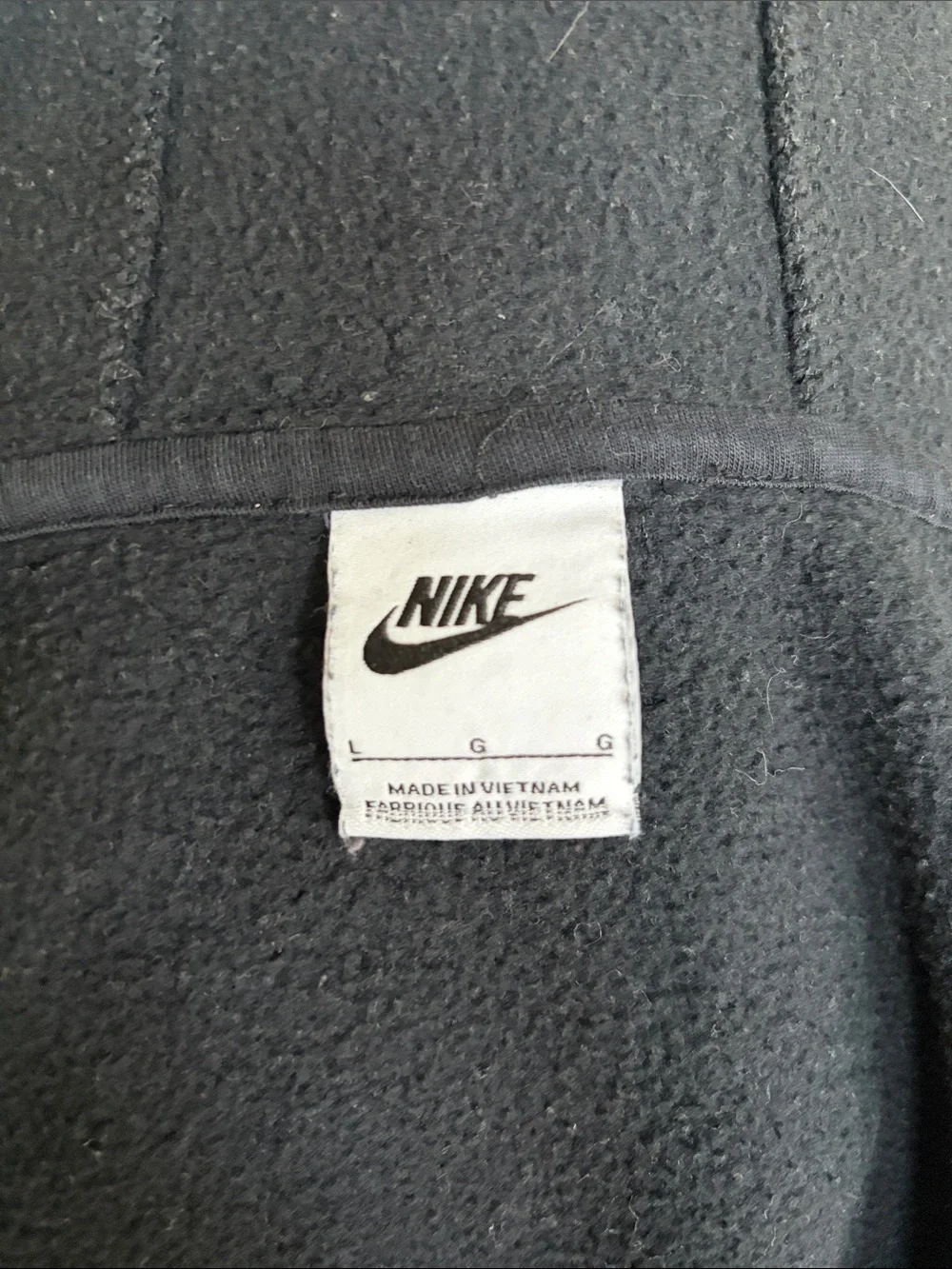 Nike Black Full-Zip Hooded Jacket with White Logo